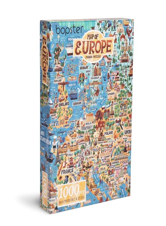 bopster Jigsaw Puzzles for Adults 1000 Piece Map of Europe Puzzle - European Jigsaw 1000 Piece Jigsaw Puzzles for Adults and Kids - Geography Gifts by bopster - Image 4